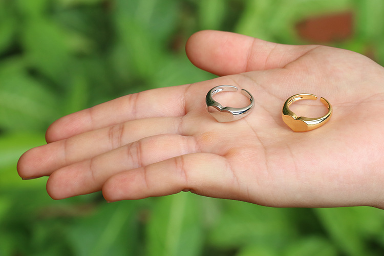 Unisex Gender Fashion Glossy Heart Geometric Copper Ring Wholesale Nihaojewelry