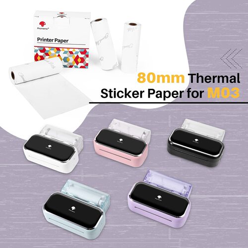 Phomemo 80mm M03 printer general consumables self-adhesive printing paper thermal card stock paper