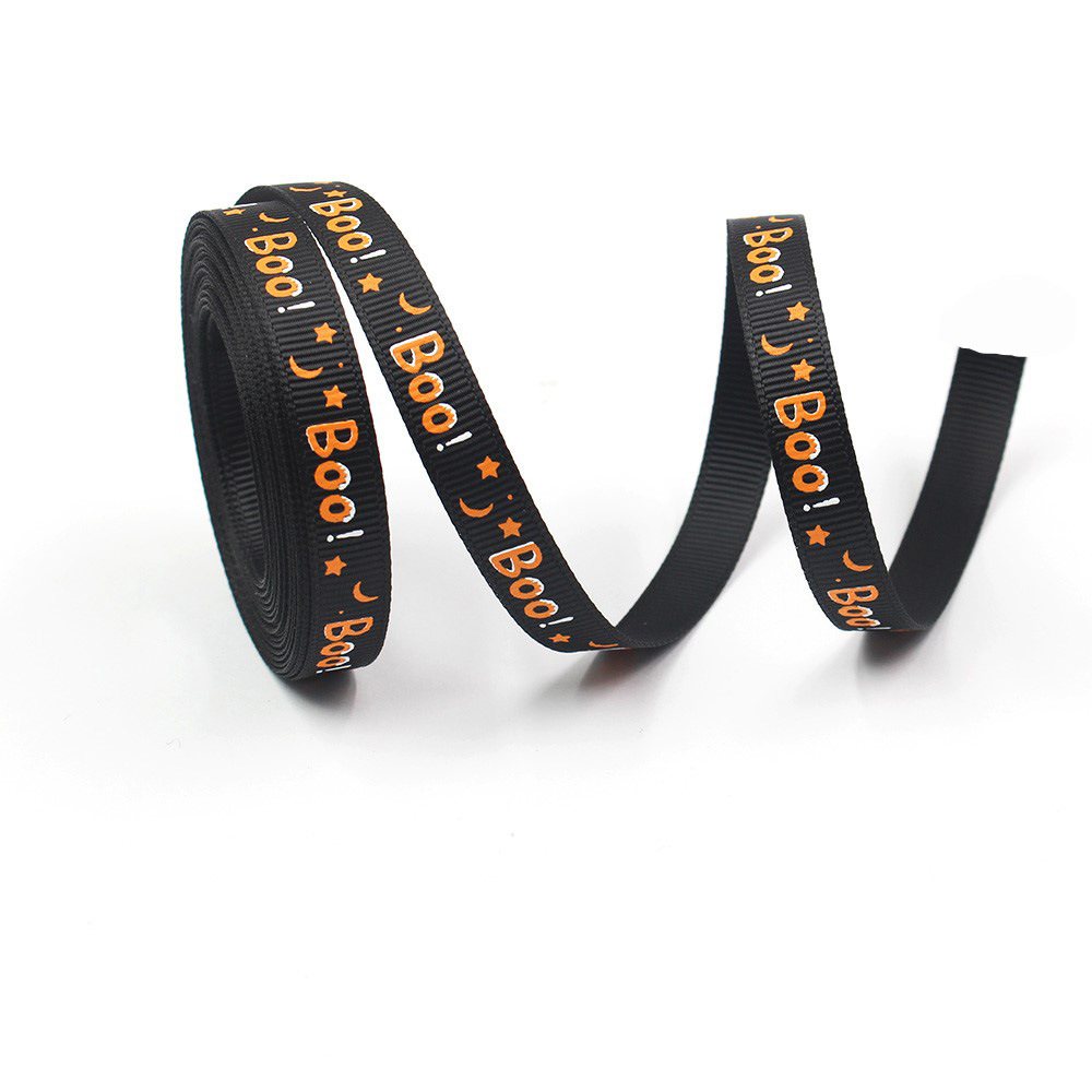 10mm cinta Halloween FIESTA DE Halloween escena decoración arco tocado material letras inglesas cinta de color sólido
