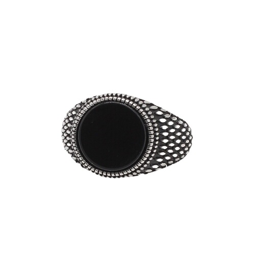 R1144 Foreign Trade Jewelry Wholesale: Unique Retro-style European & American Turquoise Gemstone Titanium Steel Ring