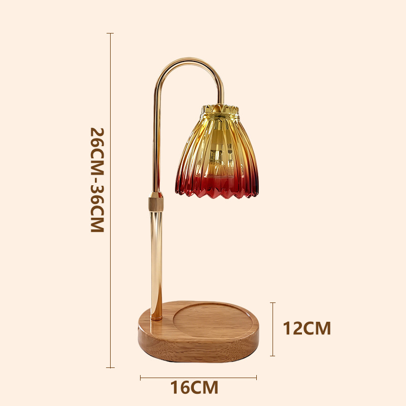 Lámpara de cera de fusión de fragancia de nuez retro se puede elevar y bajar lámpara de calefacción sin humo lámpara de cabecera de cama de dormitorio lámpara de regalo