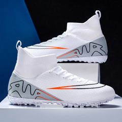 跨境高幫足球鞋男女soccer shoes專業長釘球鞋碎釘足球訓練鞋批發