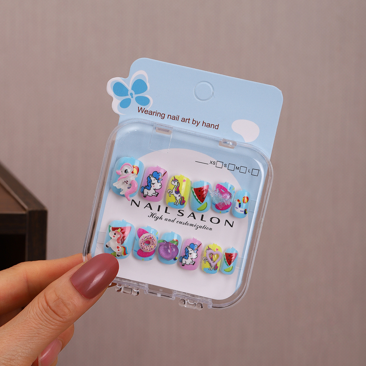 Niños parches de uñas super lindas chicas lindas usan pegatinas de dibujos animados de uñas seguras desmontables parches de uñas al por mayor image 16