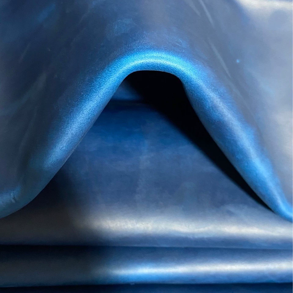 Синий Crazy Horse Кожаный слой головы Яловая кожа Масляный воск Винтаж Изменение цвета DIY Цвет кожи Настраиваемый слой ПИТАНИЯ