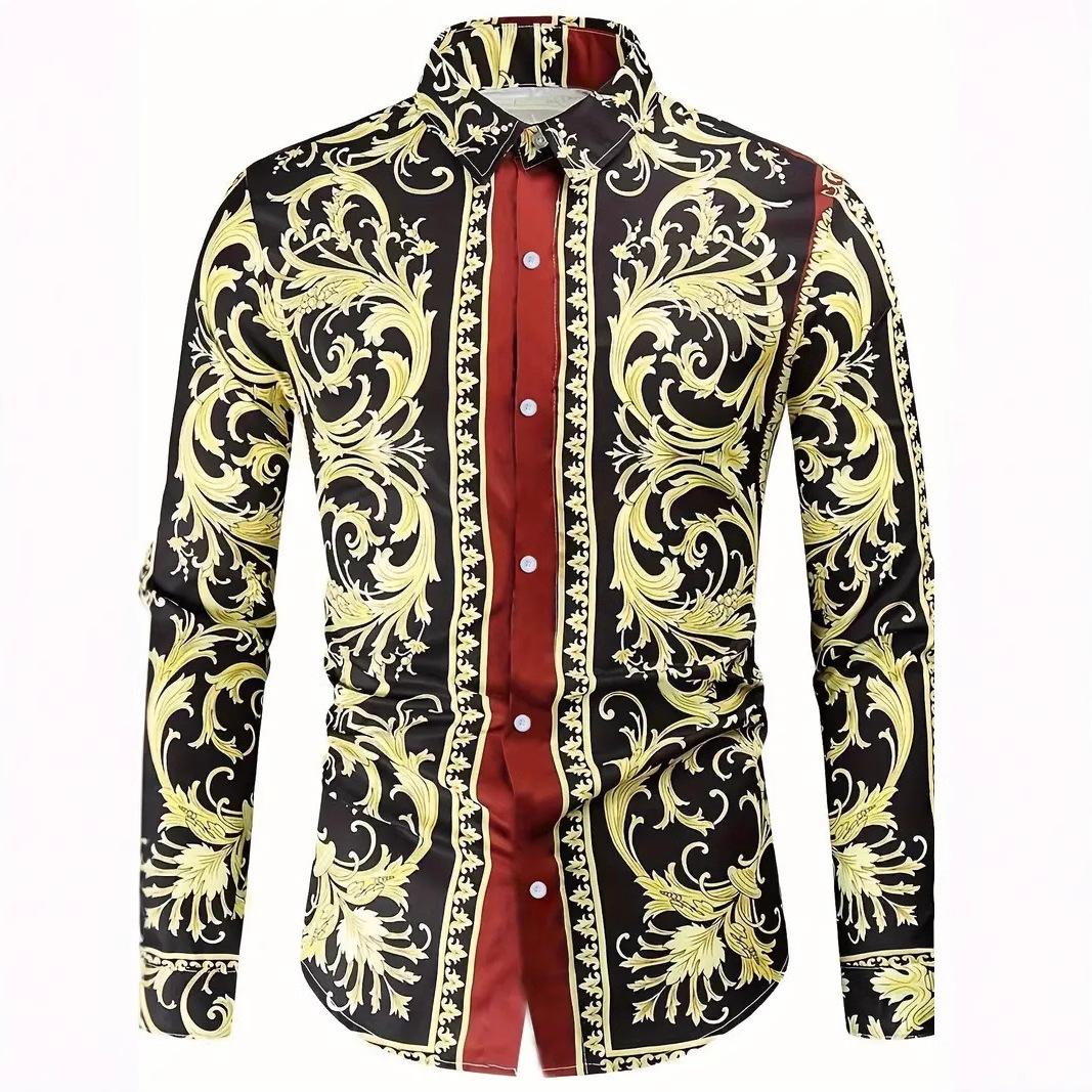 Transfronterizo 2024 nueva moda europea y americana de Amazon, ocio deportivo, moda versátil, camisa de manga larga para hombres MB12