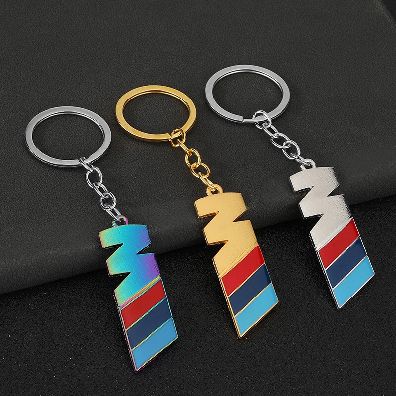 Cross-Border Supply Bmw m Keychain Three-Color Sports Logo Car Modified Car Logo Metal Key Chain Gift