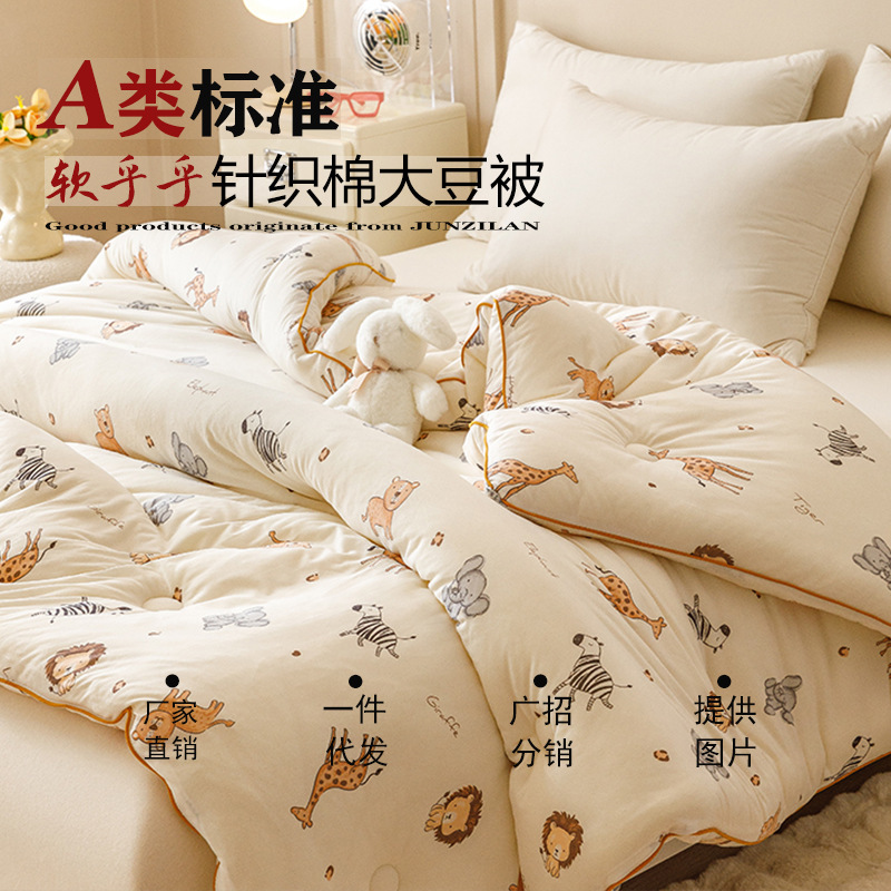 Maternal and Infant-Grade Soybean Fiber Quilt, Class a Air-Conditioning Quilt, Machine Washable Children's Quilt, Thick Winter Version, Spring and Autumn Cotton Quilt Core