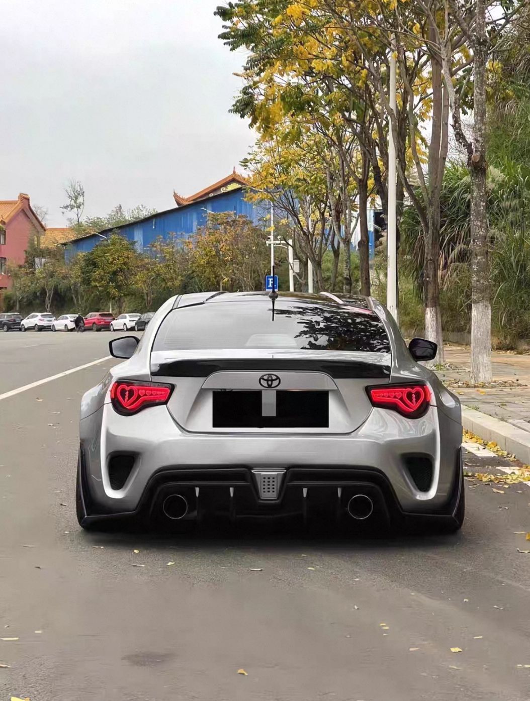 Toyota 86 Brz Modified Wide-Body Kit, Robot-Style Front Bumper, Rear Bumper, Side Skirts, and Rear Wing