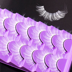 歐美跨境新品誇張款節假日款式白色假睫毛自然長款短款化纖眼睫毛