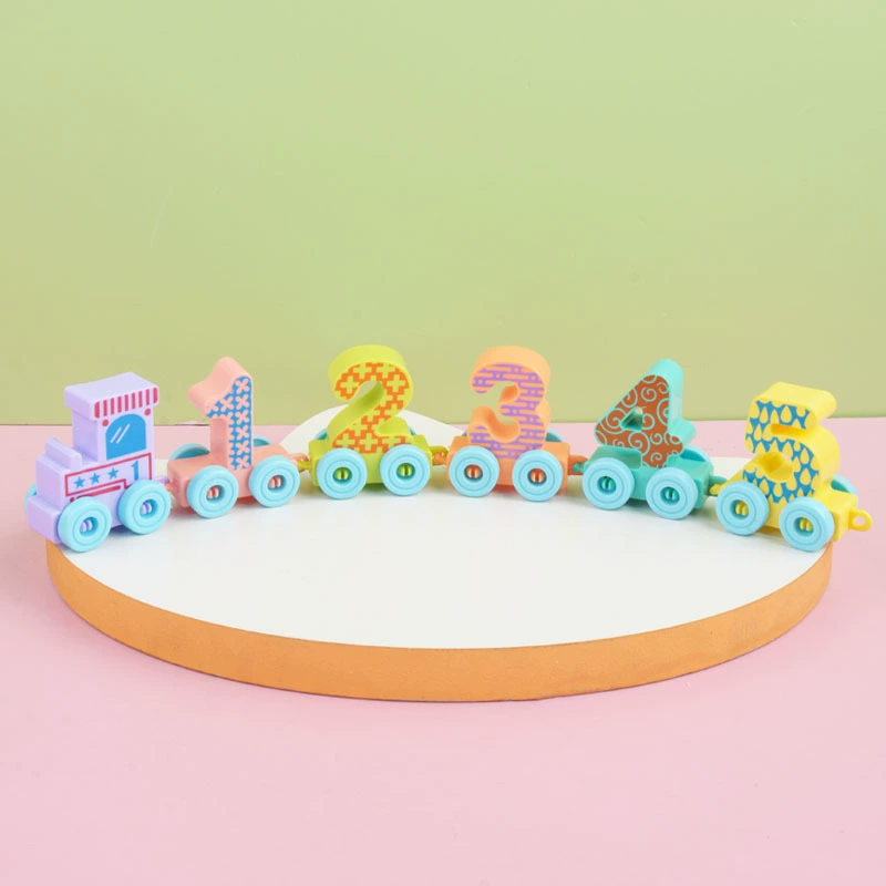 Цифровая обучающая железная дорога игрушка, изучение чисел для 1–3 лет, набор из 6 или 12 вагонов (в сумке)