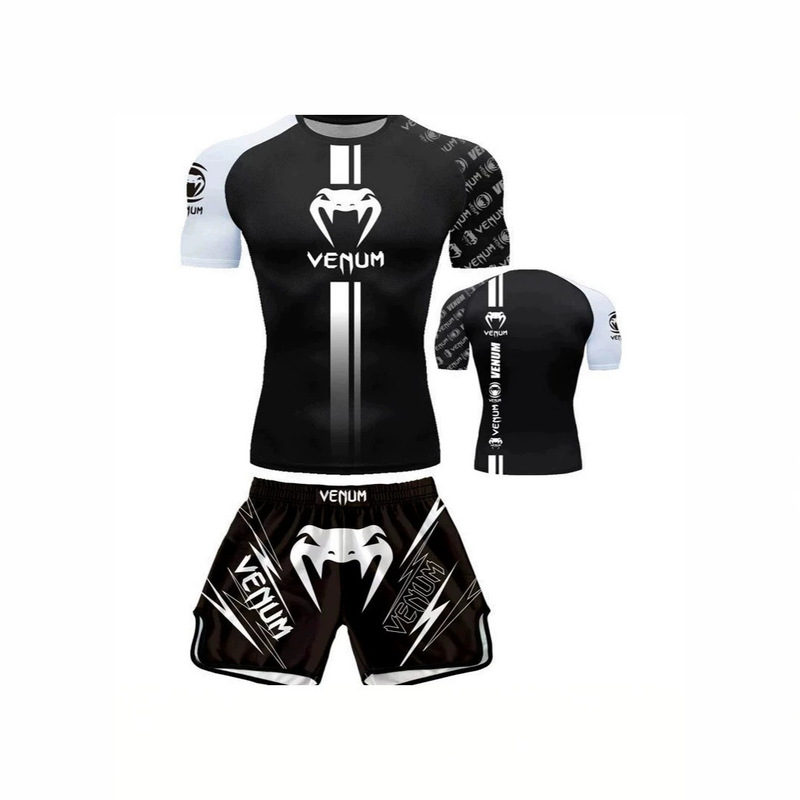 Summer Men's Series of Printed Sports and Leisure Training Clothes, Quick-Drying Fighting and Boxing Fitness Short Suits Are Hot-Selling