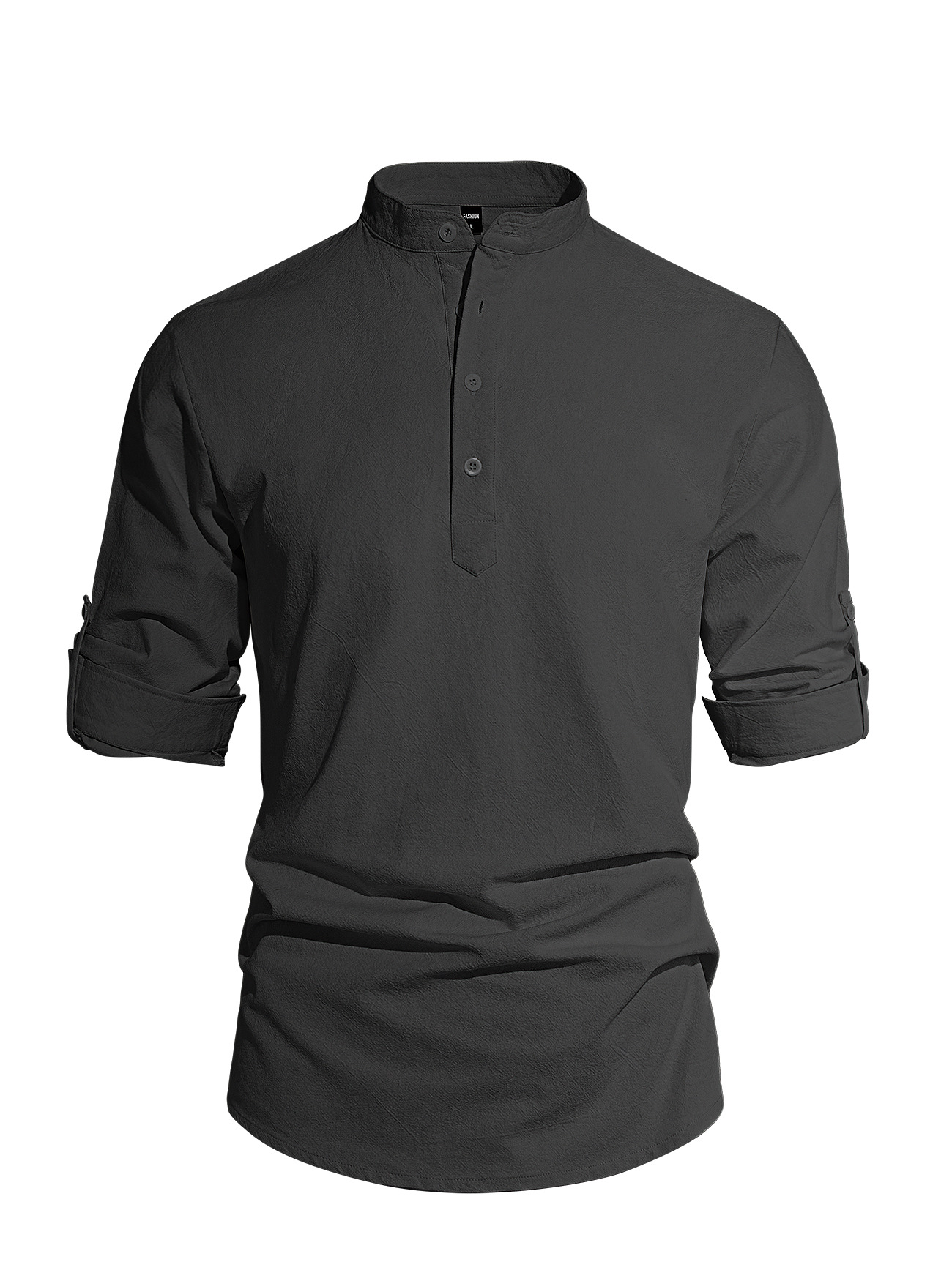 Amazon nueva camisa de hombre de color sólido, camisa de algodón de manga larga, camisa de comercio exterior de moda casual de tamaño grande, hombre