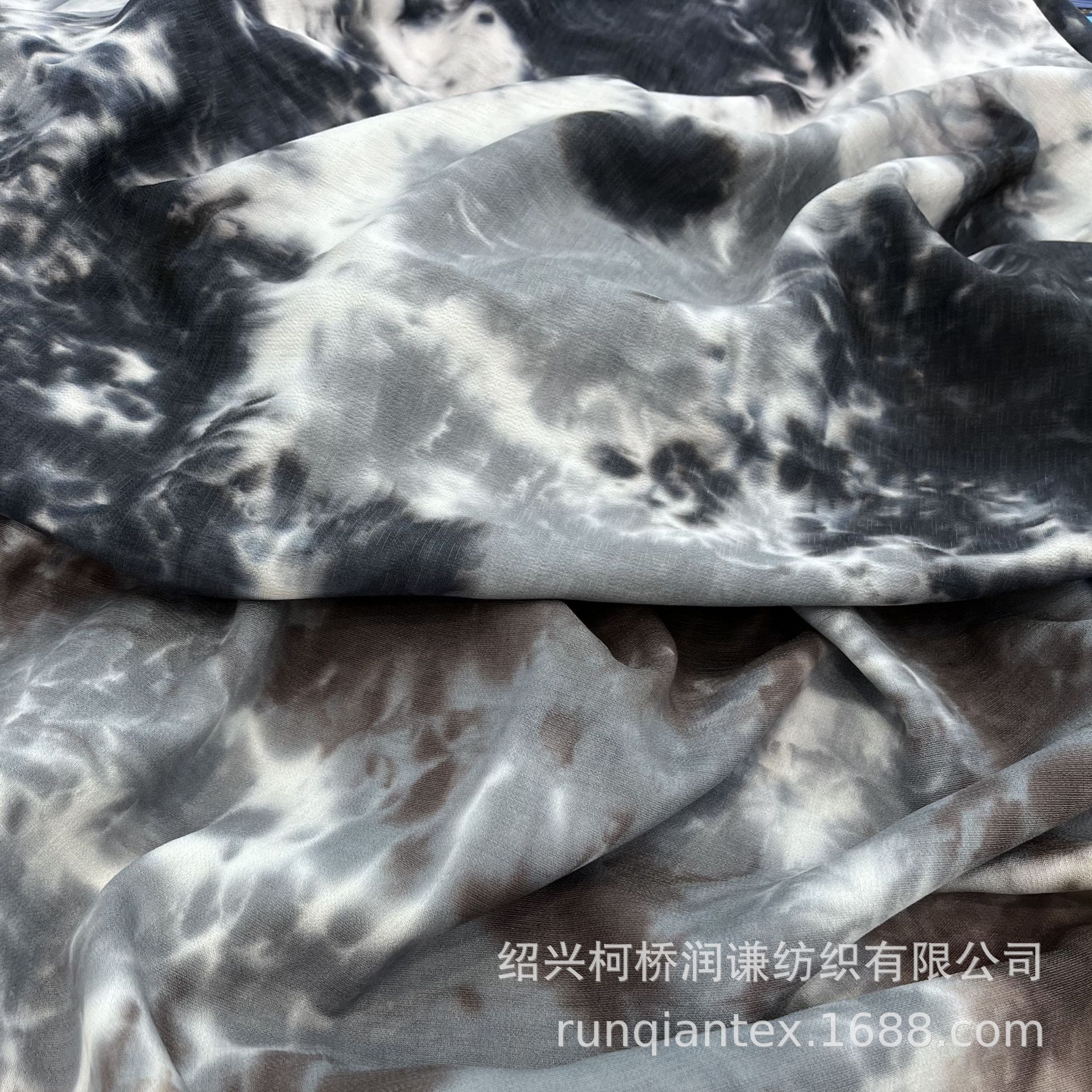 水墨风印花棉锦梭织印花布春夏衬衫连衣裙提花布时尚女装清新