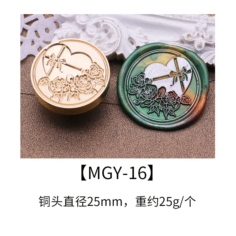 Cabezal de sello de pintura de fuego europea, serie de jardín de rosas, pintura de fuego, cabeza de cobre, sobre, cera de sellado, producto terminado, cabezal de impresión de imagen listo