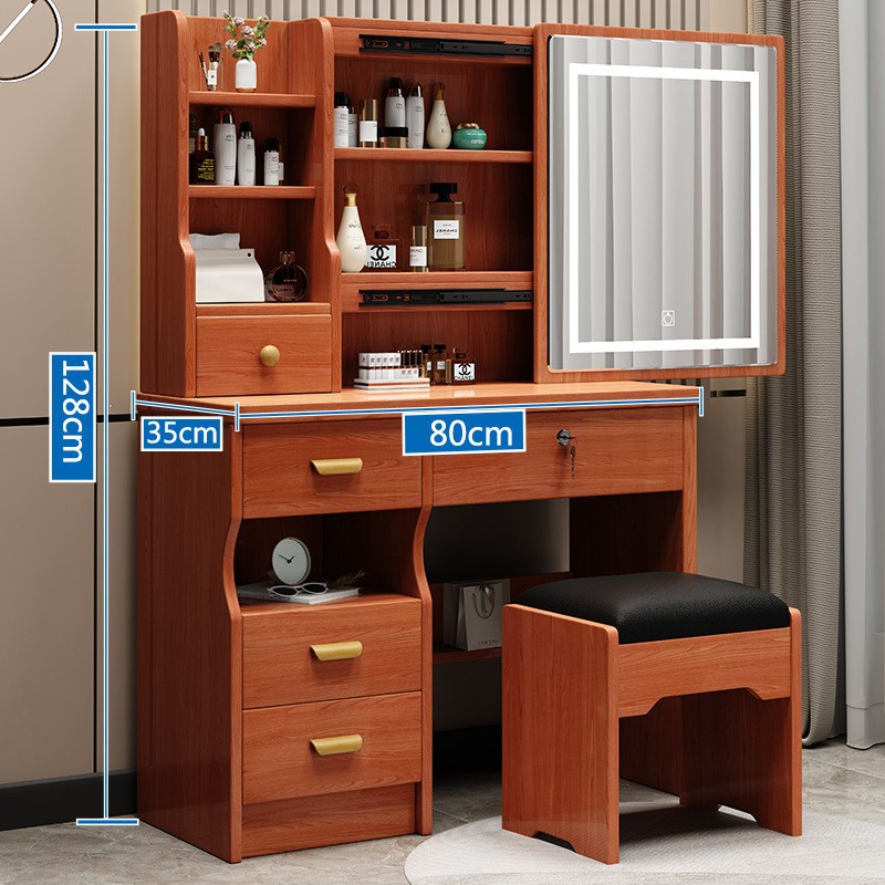 Mesa moderna minimalista, mesa de maquillaje de estilo de crema, dormitorio, mini tocador, alquiler de casa, gabinete de maquillaje en uno image 30