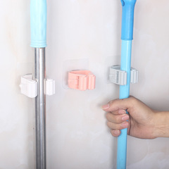 Nail-free multi-functional traceless mop rack bathroom wall-mounted storage hook broom mop clip hanging mop rack
