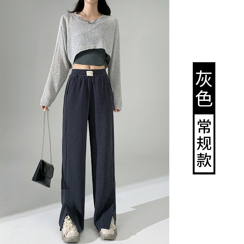 Pantalones casuales para mujer, cintura alta, pierna recta image 8