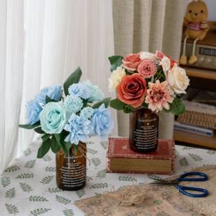 10% off clearance rose dahlia bouquet INS style artificial flowers manufacturer home decoration cross-border wedding wholesale fake flowers