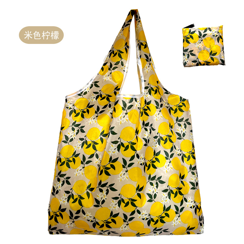 En stock pelo rápido Grande 190T tela de flores bolsa de compras Portátil Bolsa de poliéster bolsa plegable al por mayor bolsa de regalo publicitario