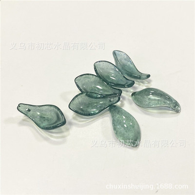 捷克琉璃花瓣仿原石絮絮东陵绿捷克琉璃树叶DIY饰品配件古风材料|ms
