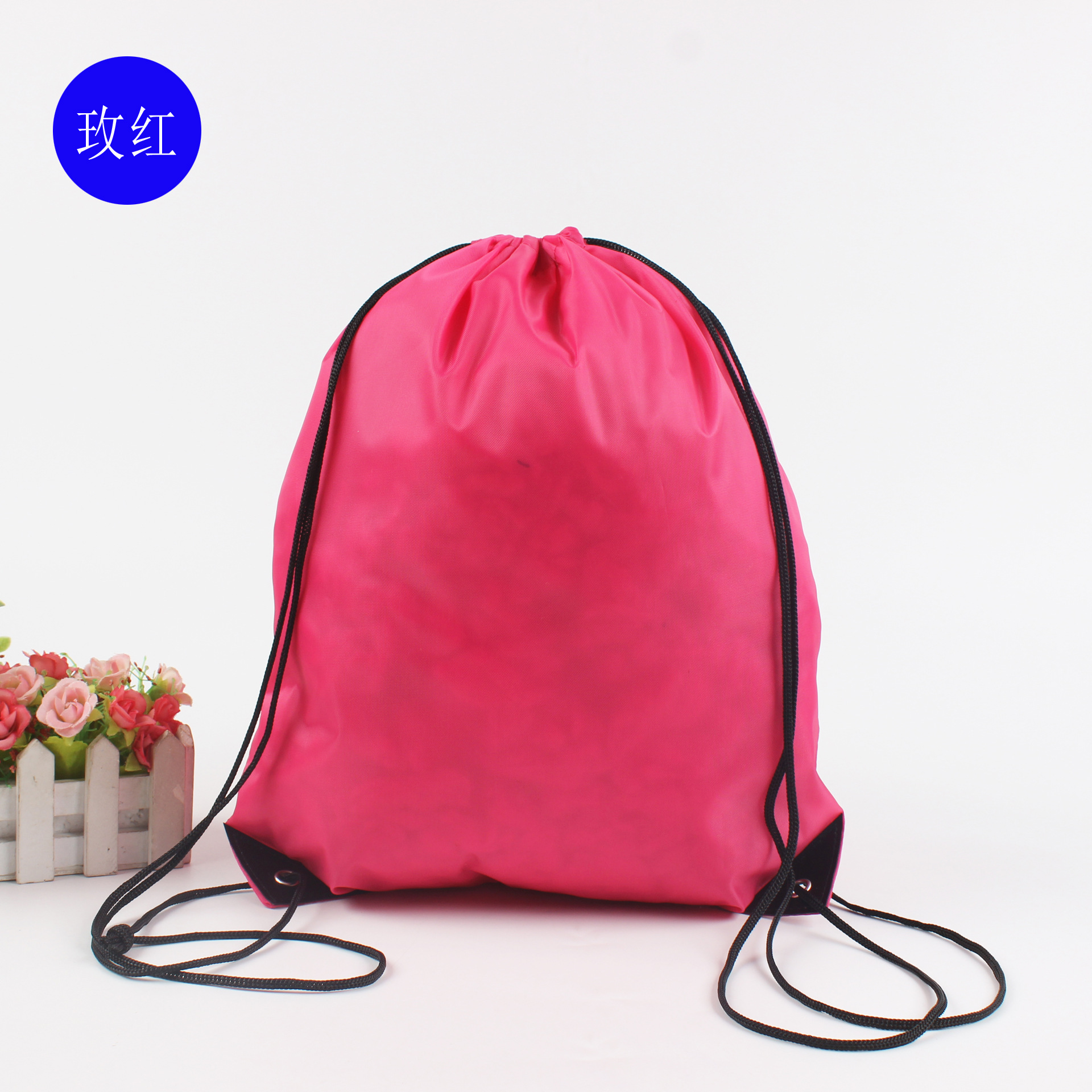 Fábrica directa 210D poliéster mochila con cordón mochila almacenamiento con cordón bolsa nylon publicidad bolsa logo image 17