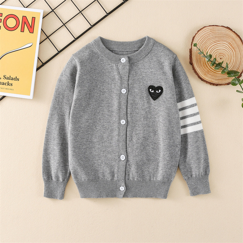 Love embroidered sweater children's cardigan all-match sun protection parent-child fresh Japanese coat Spring and Autumn new fashion brand