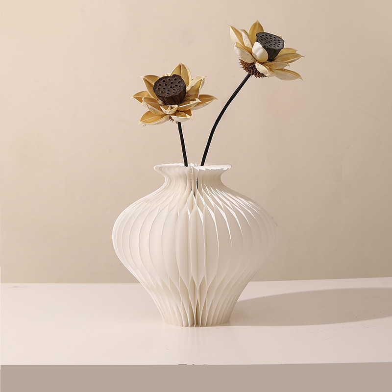 Cartones plegables creativos, flores de arte de papel, nuevos jarrones de arte de papel chino, flores, flores, flores secas, decoraciones de recipientes