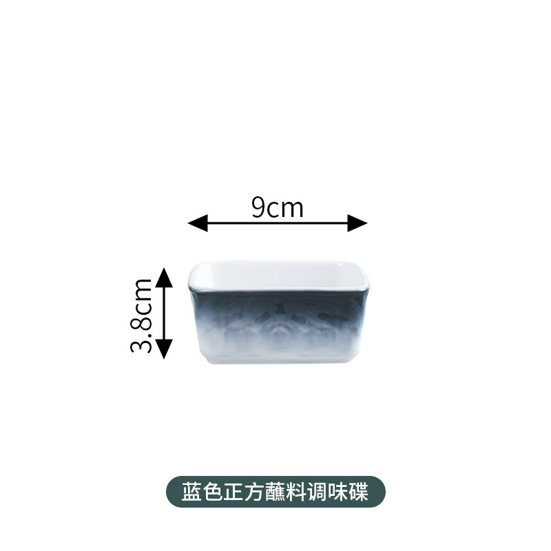 Japanese long-style ceramic sushi plate, rectangular sashimi dipping dish, stone-gradient glaze, multiple sizes