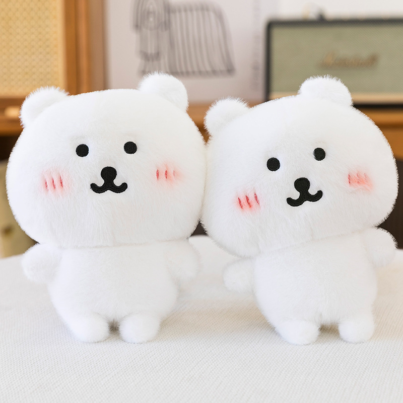 新しい自己嘲笑クマ人形ぬいぐるみよだれかけリトルホワイトベアドレスアップミニ人形ギフトキャッチマシン人形卸売|undefined