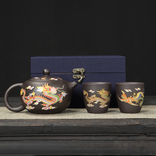 Longfeng Chengxiang Encountered Hot Water Discoloration Purple Sand Pot Medium Xishi Pot Fengming Pot Company Activity Store LOGO Gift