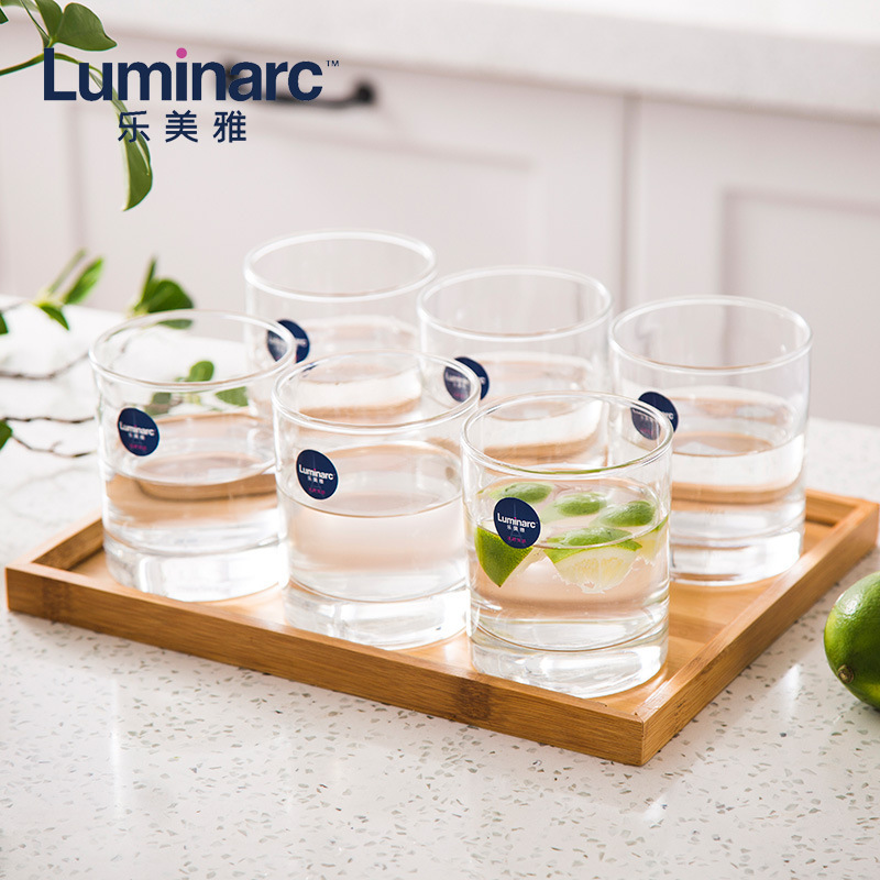 Taza recta de vidrio lemeiya taza de té taza de agua resistente al calor taza de jugo de leche redonda restaurante hogar taza comercial