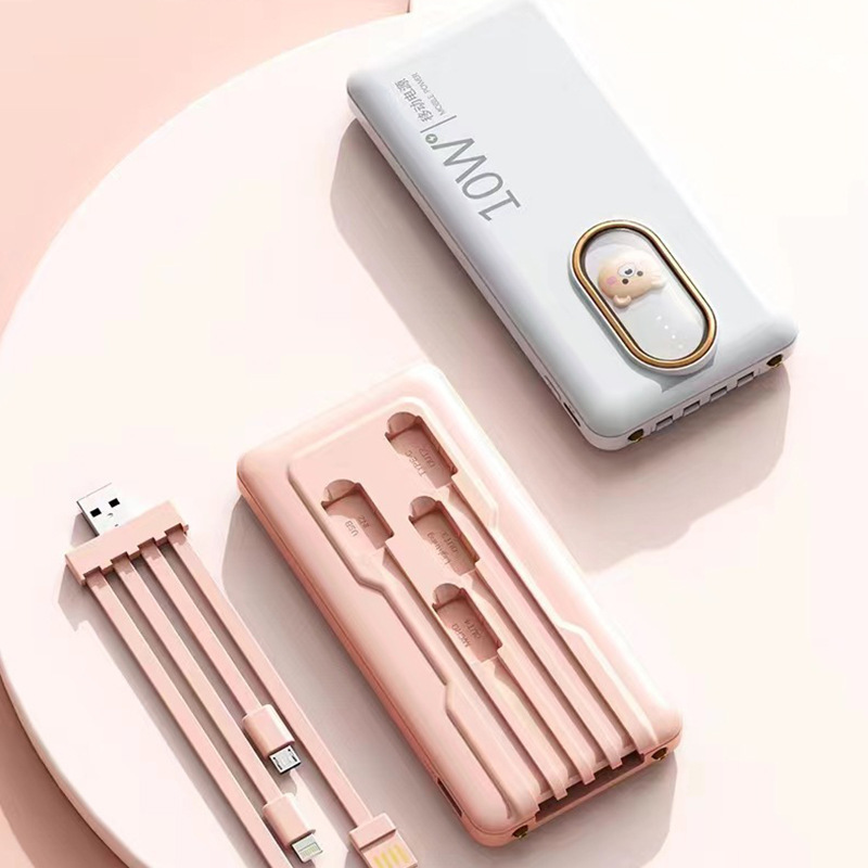 Cartoon delgado creativo de gran capacidad con fuente de alimentación portátil al aire libre de cuatro líneas de 20000 mAh