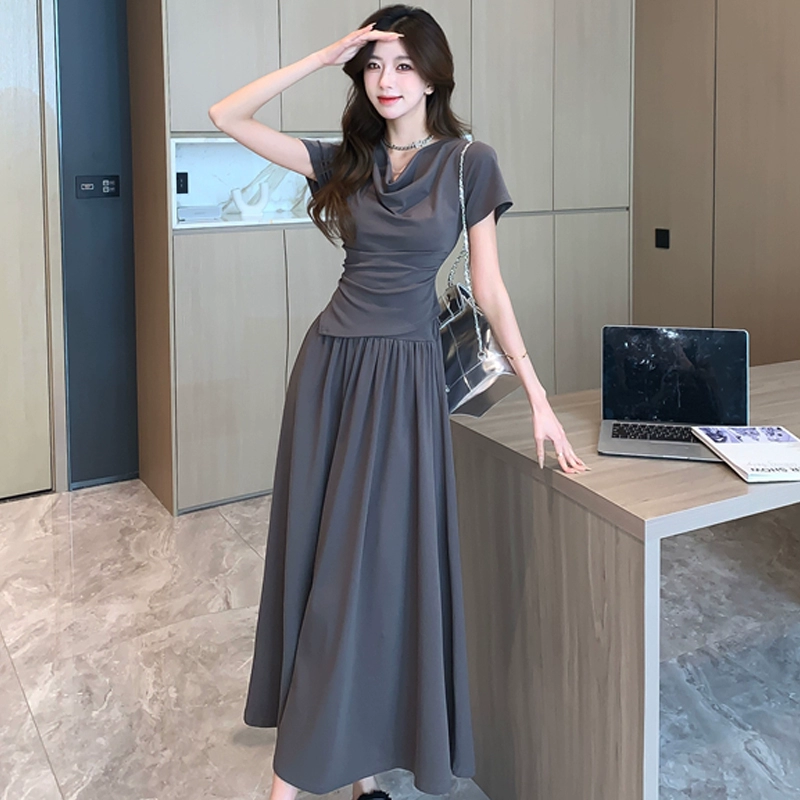 Повседневная юбка женская 2025 новая соль носить нерегулярные футболки топ с высокой талией юбка из двух частей летом