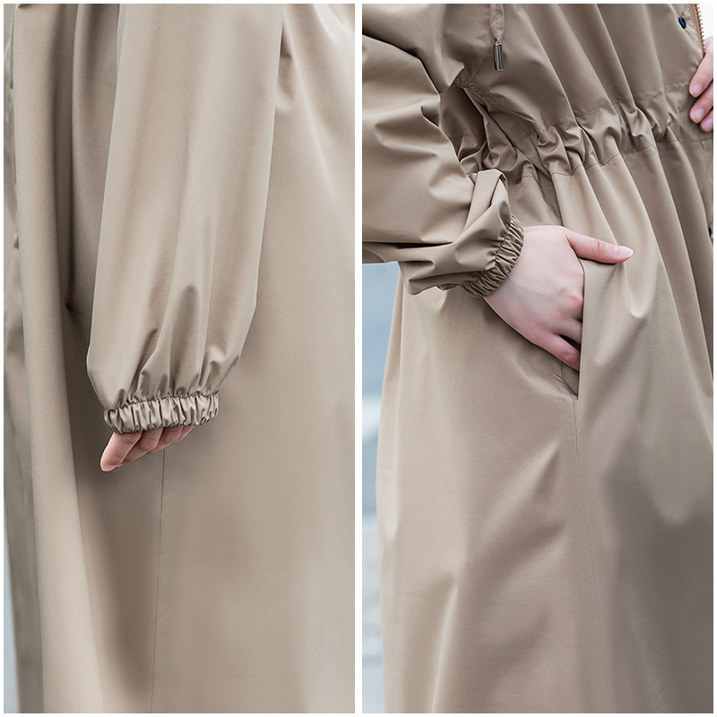 ✅ Wuqa Fashionable Raincoat Women's Slim Waist Adult Outdoor One-Piece Single Men's Rainproof Poncho Long Style