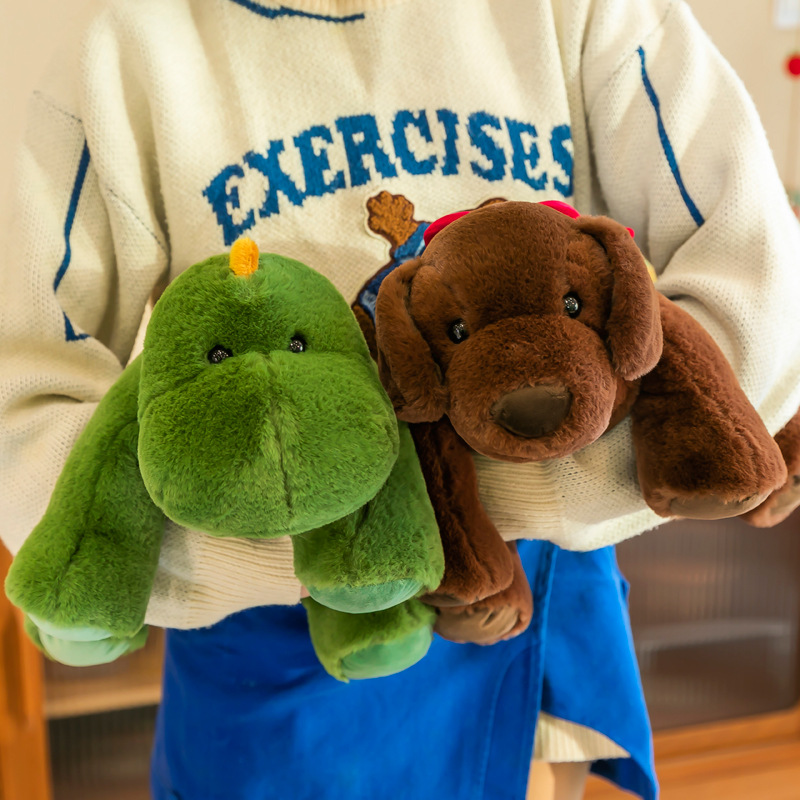 Mulula nuevo super suave mentira dinosaurio muñeca de peluche de juguete perro muñeca zorro dormir almohada femenina al por mayor