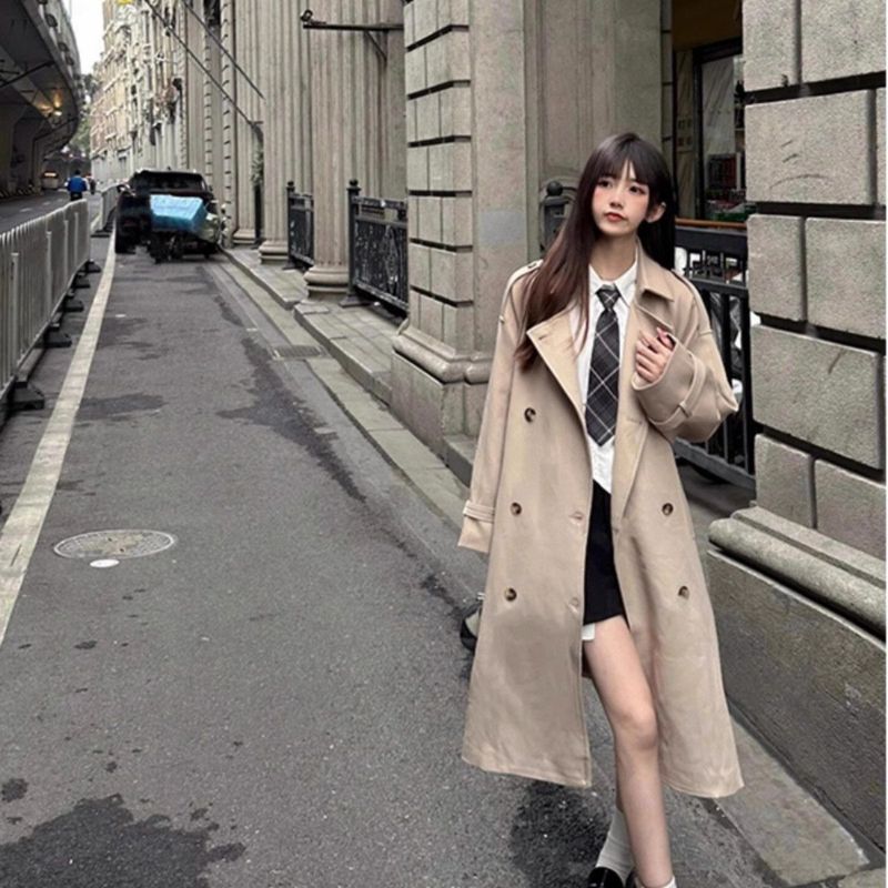 风衣外套女中长款小个子新款秋冬流行气质chic轻奢感过膝风衣|undefined