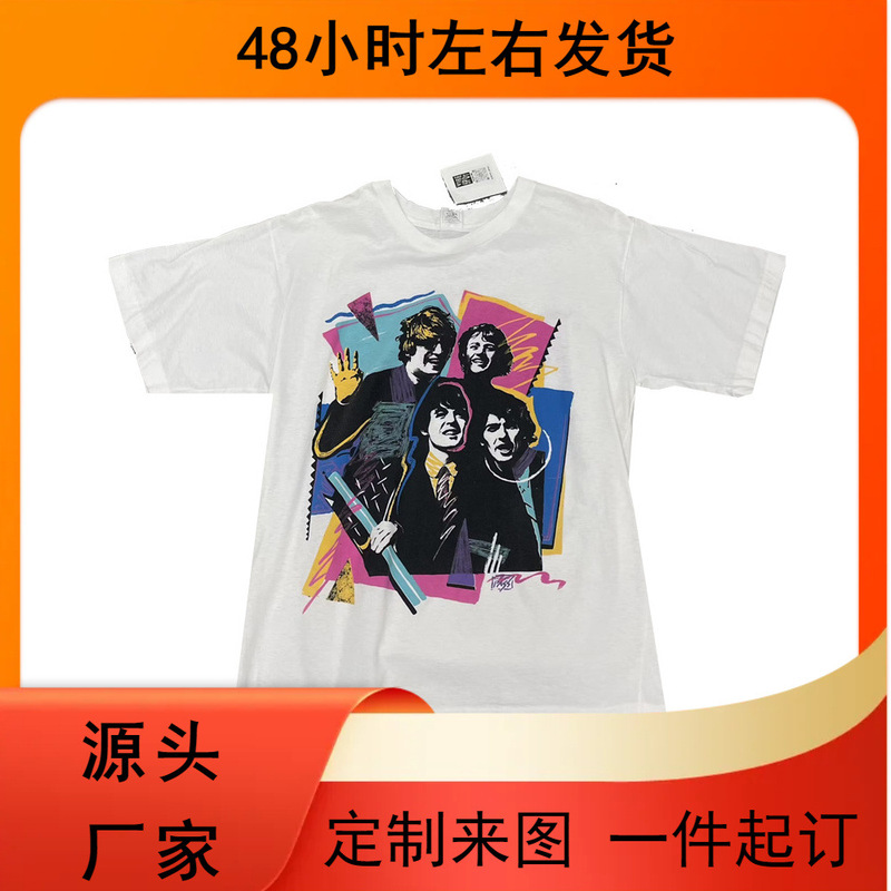 The Beatles Vintage Rock American Retro Oversize Straight Spray T-Shirt
