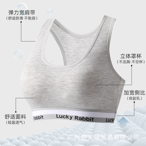 European and American foreign trade cotton I-back beautiful sports bra set with breast pads, no wire bra, women's push-up vest