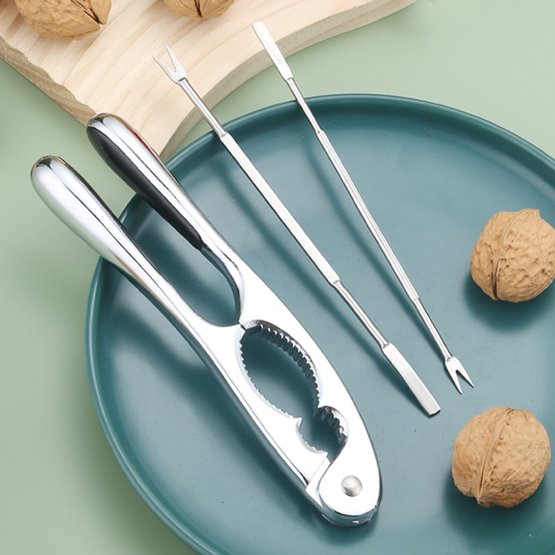 坚果夹批发不锈钢核桃针剥壳器开口器创意家用酒店锌合金核桃夹子