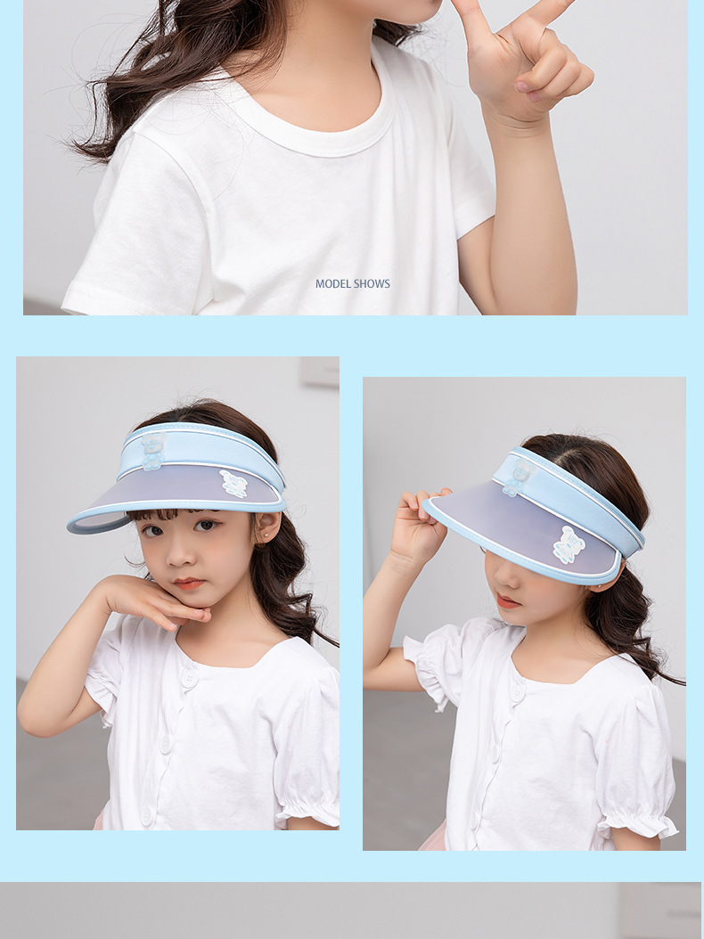 Flash Children&#39;s Sunscreen Hat Ultraviolet Discoloration Empty Top Sun Hat Boys And Girls Summer Baby Sun Hat 1028 display picture 3