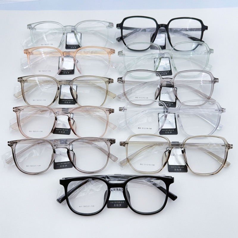 Metal Tooth Ultra-Light Tr90 Frame Cold Brown Myopia Glasses Frame for Women and Men Flat Danyang Glasses Frame Wholesale New Style