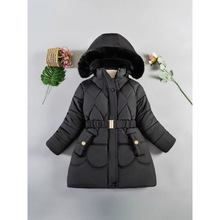 女童冬装外套厚款新款棉衣女童中长款收腰显瘦外贸款厂家中大童