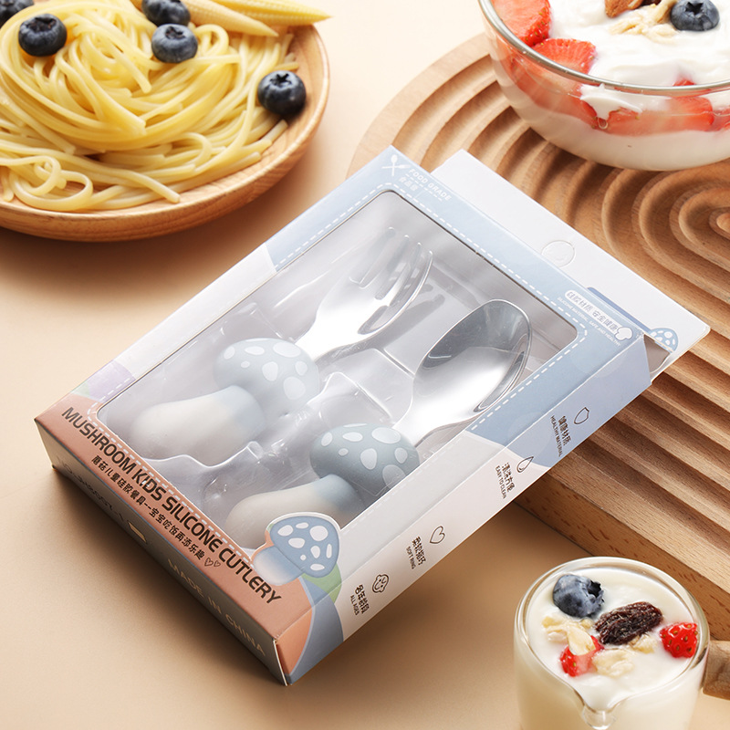 푸른 버섯★포크와 스푼 세트 [컬러박스 포장]