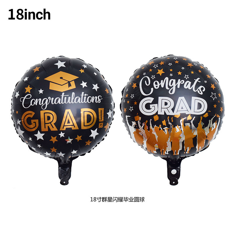 Fiesta de graduación transfronteriza decoración de globos temporada de graduación diseño sombrero de doctorado película de aluminio de dibujos animados globo celebración de graduación traje image 29