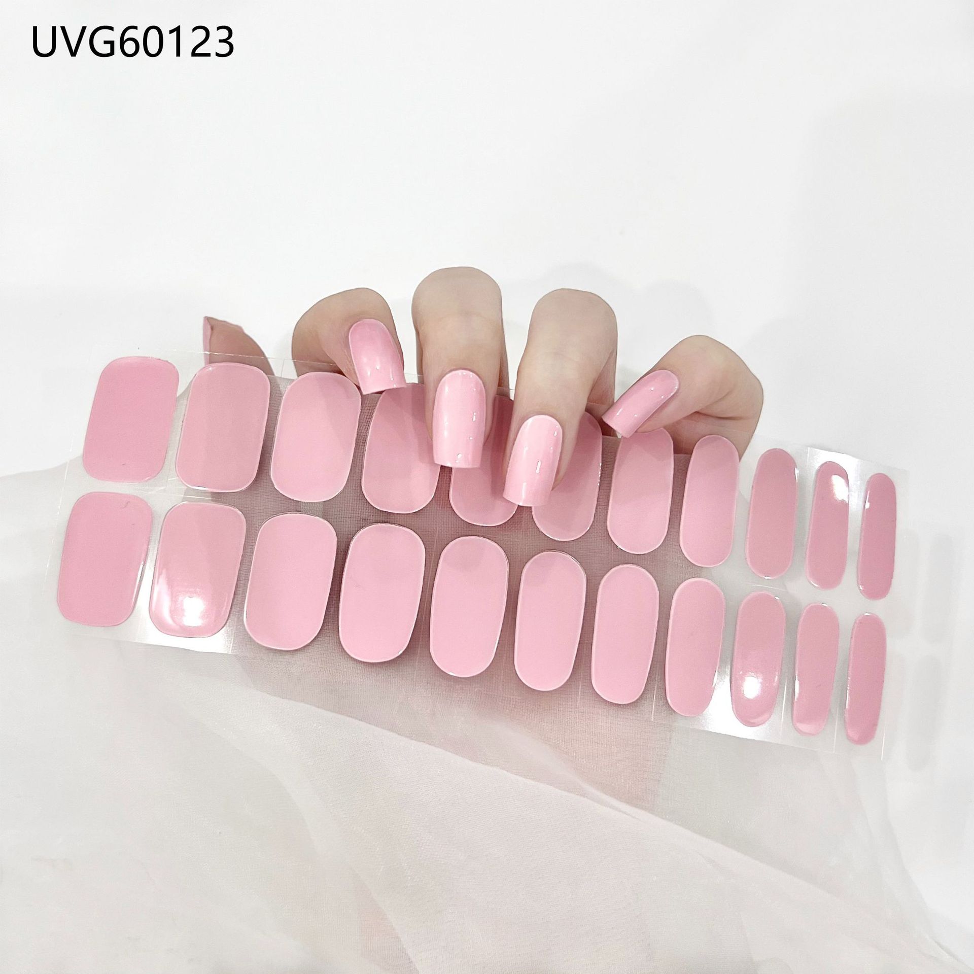 Pegatinas de uñas de gel UV transparentes efecto hielo, semicuradas, con lámina dorada, fototerapia, efecto película de aceite