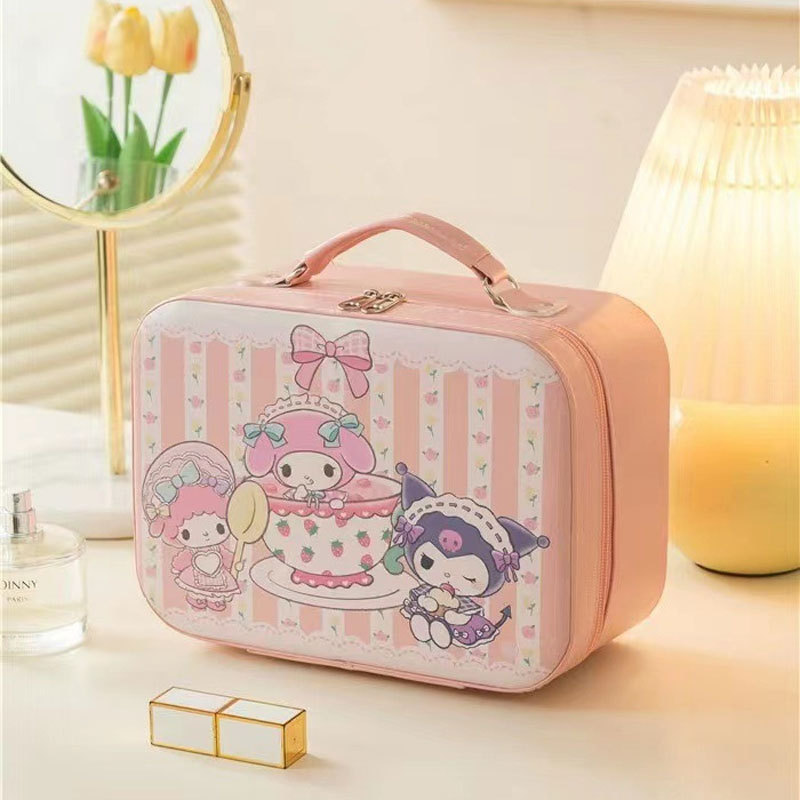 Estuche de cosméticos portátil Sanrio, estuche de cosméticos de gran capacidad, estuche de cosméticos portátil con dibujos animados de Kuromi