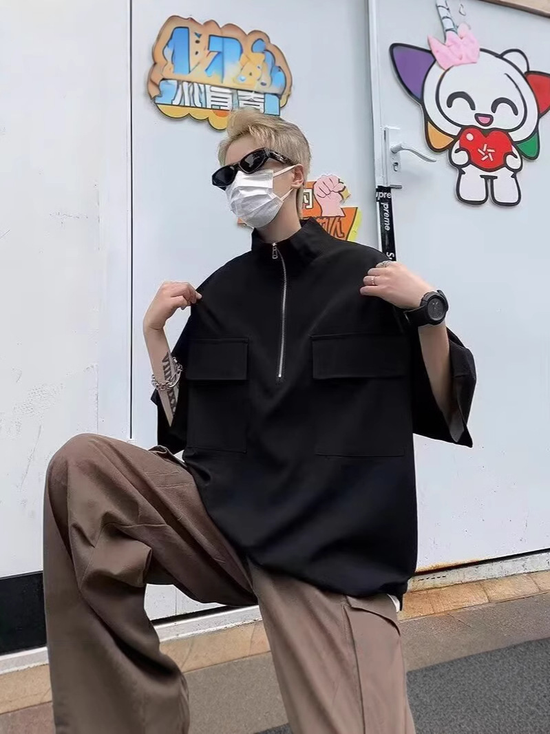 Camisas de ropa de manga corta con solapa, camisetas de moda de verano para hombres, camisetas coreanas, tendencia delgada, 2025 nuevo estilo universal