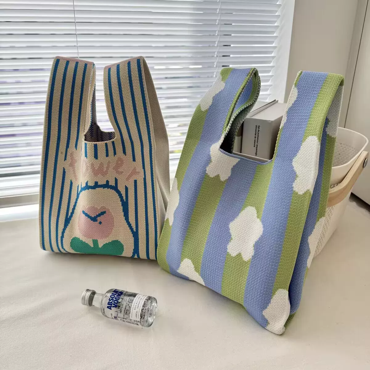 手提袋女针织包包伴手礼节日礼品编织亲子背心手拎礼包送圣诞新年