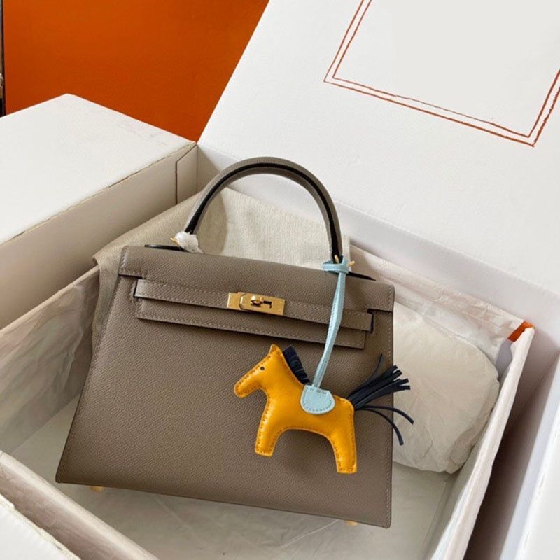 Yi Jin Yuan 2021 New Palmprint Kelly Bag Wedding Bag Genuine Leather Women's Bag Hand Shoulder Crossbody Women's Bag All-match
