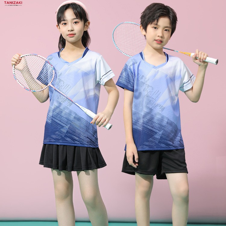 Children's Badminton Suit Summer Quick-Drying Table Tennis Jersey Boys Sportswear Girls Volleyball Training Suit Printed Number